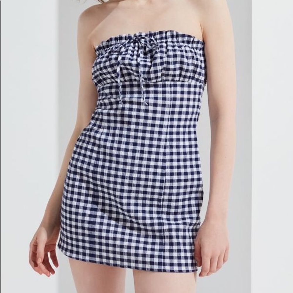 Urban Outfitters Gingham Strapless Dress